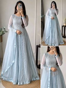 Beautiful Sky Blue Embellished Gown