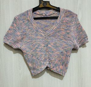 Colorful Knit Crop Top