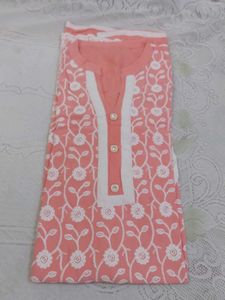 Peach Embroidered Kurta with Bell Sleeves