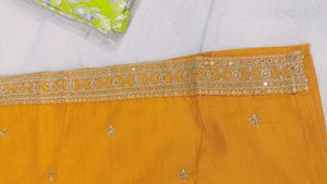 Yellow Kurta with Embroidered Sleeves