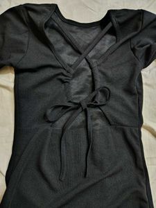 Chic Black Criss-Cross Back Mini Dress