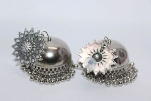 Women Jhumki Earrings, Silver