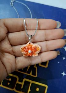 Clay Orchid Flower Pendant