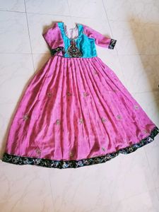 Pink &amp; Blue Anarkali Dress