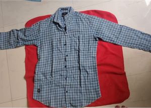 Men's Blue Plaid Long Sleeve Shirt