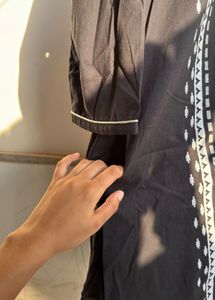 Stylish Black Kurta with White Embroidery