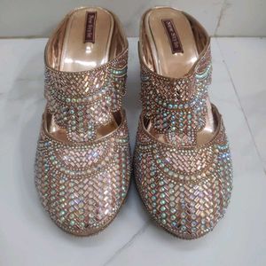 Sparkling Embellished Wedge Heels
