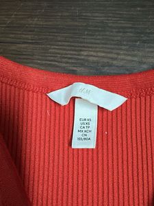 Red Ribbed Button-Up Sleeveless Top