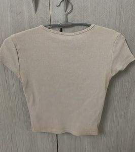 Cute Beige Crop Top