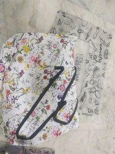 Colorbar White Floral Shopping Bag Brand New