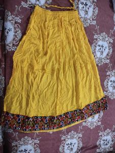 Vibrant Yellow Embroidered Ethnic Skirt