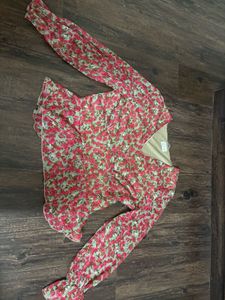 Chic Floral Print Long Sleeve Top