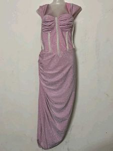 Sparkly Ruched Dress with Pearl Embellishments
