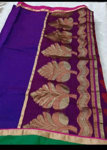 Royal Purple Saree with Gold Embellishments