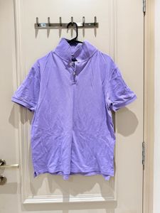 Men's Lavender Polo Shirt &amp; Navy Trousers Outfit