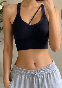 Stylish Black Ribbed Sports Bra