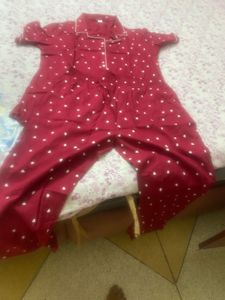 Chic Heart Print Pajama Set