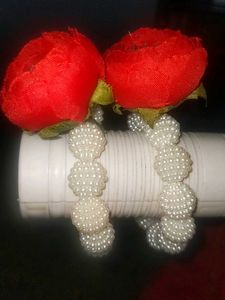 Red Rose &amp; Pearl Bracelet Set