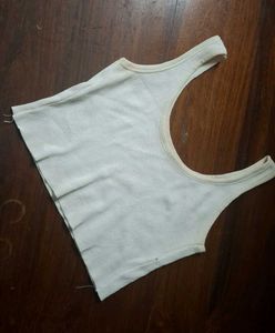 Cream Cropped Tank Top