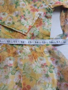floral print organza kurta