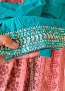 Teal Embroidered Kurti Tunic
