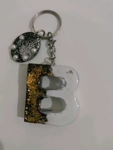 Resin Letter M Keychain