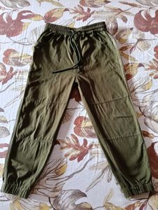 Olive Green Cargo Joggers