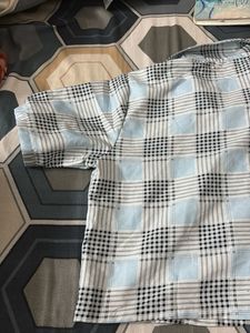 Light Blue Plaid Button-Up Shirt