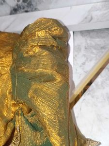 Golden saree blause Set hand stone work