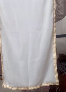 Elegant White &amp; Gold Embellished gharara