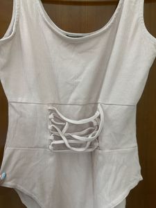 Corset Detail Ribbed Bodysuit