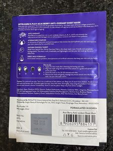 K.Play Acai Berry Sheet Mask Pack