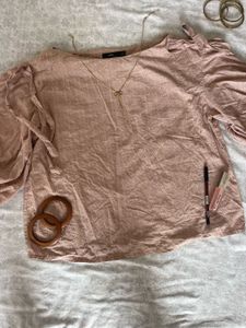 cute Pink Puff Sleeve Top