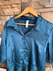 Stylish Teal Satin Tunic