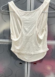 White Cowl Neck Top