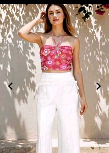 Floral Halter Neck Crop Top