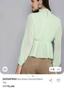 Lime Green Ruffled Top