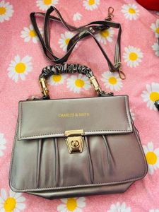 Charles &amp; Keith Metallic Clutch Bag