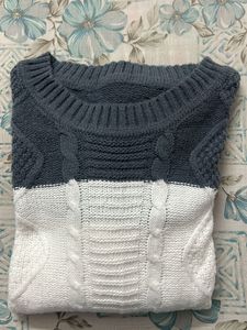 Cozy Colorblock Cable Knit Sweater