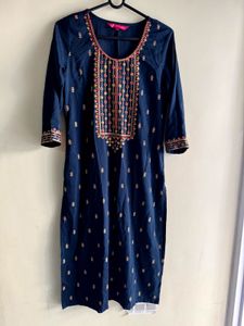 Varanga Navy Blue Embroidered Salwar Suit