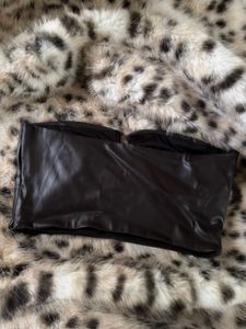 Zara Faux Leather Bustier Top