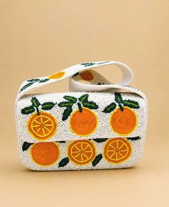 Beaded Orange Crossbody Bag