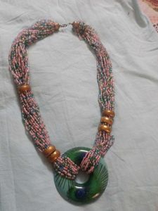 Unique Beaded Necklace with Pendant