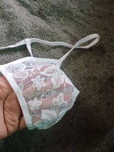 Men's White Lace G-string Thong