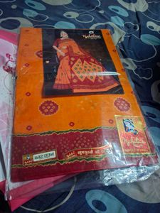 Orange & Red Bandhani Saree