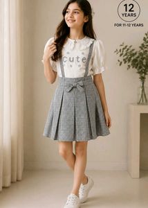 Cute Gingham Skirt Set