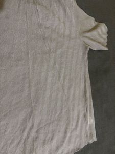 Sheer Striped Short Sleeve Top