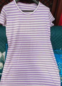 Lavender Striped Textured Tee