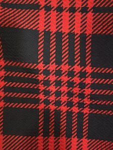 Red Plaid Mock Neck Top