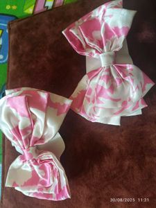 New Handmade  2 Pink Hair Clips+1 Scrunchies